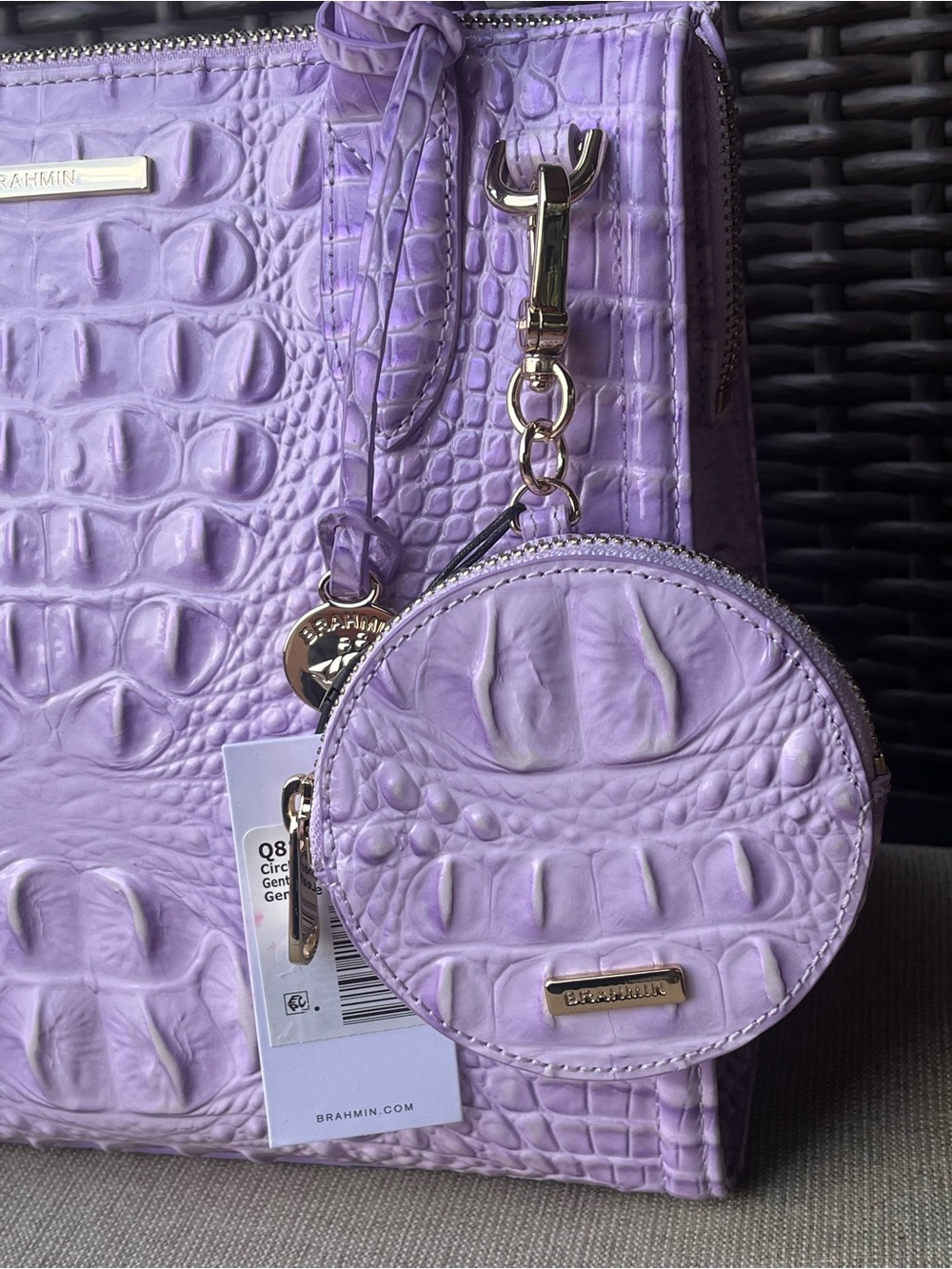 NWT BRAHMIN SET Small Caroline & Coin Wallet in GENTLE LAVENDER - Picture 3 of 17
